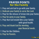 Prayer points for the family