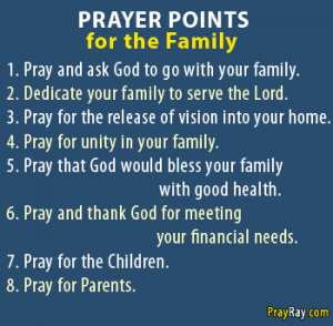 Prayer points for the family