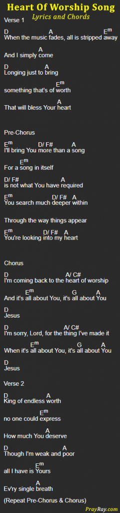 HEART OF WORSHIP SONG, Lyrics and Chords by Matt Redmann