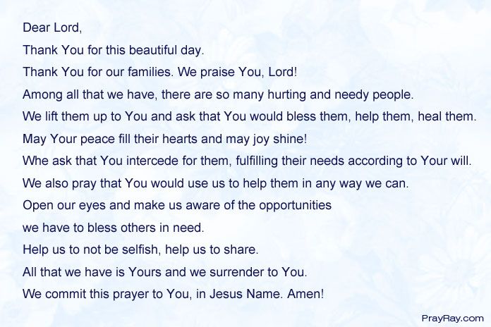 Intercessory prayer example