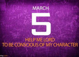 God is Watching – Watch your Character. Prayer for March 5 God is watching prayer