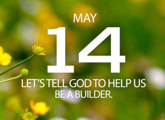 LET’S BUILD FAITH IN GOD Prayer for May 14 build faith in God