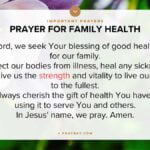 Prayer for family health