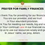 Prayer for family financial breakthrough and blessing