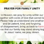 Prayer for family unity