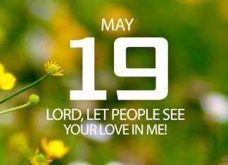 SHARING GOD’S LOVE Prayer for May 19 sharing God's love