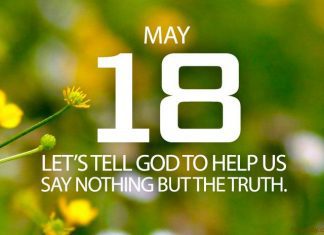 SPEAK ONLY THE TRUTH Prayer for May 18 speak only the truth