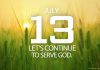 CONTINUE TO SERVE GOD Prayer for July 13 continue to serve God