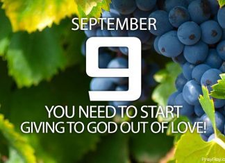 GIVING TO GOD OUT OF LOVE Prayer for September 9 giving to God out of love