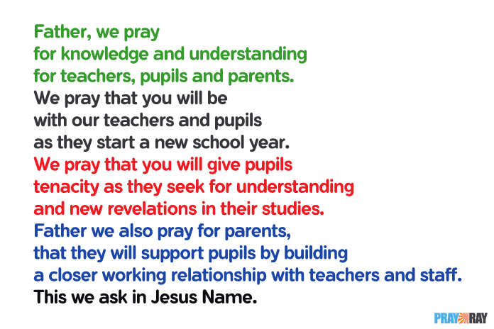 back to school prayer