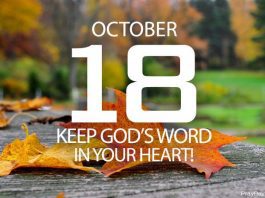 Keep God's Word in your Heart Prayer for October 18