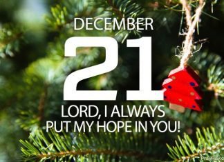 ALWAYS PUT YOUR HOPE IN GOD Prayer for December 21 always put your hope in god
