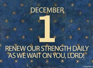 Advent. WAITING ON THE LORD Prayer for December 1 waiting on the Lord