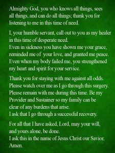 Prayer for Surgery to Go Well - is Necessary