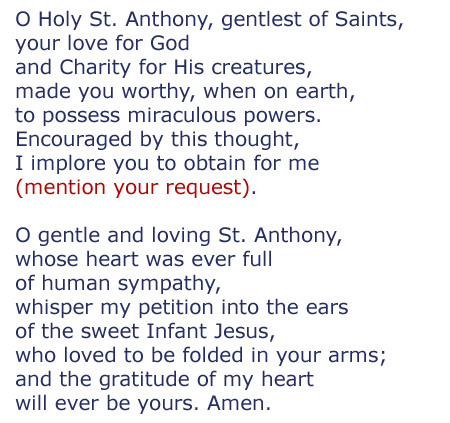 st anthony prayer