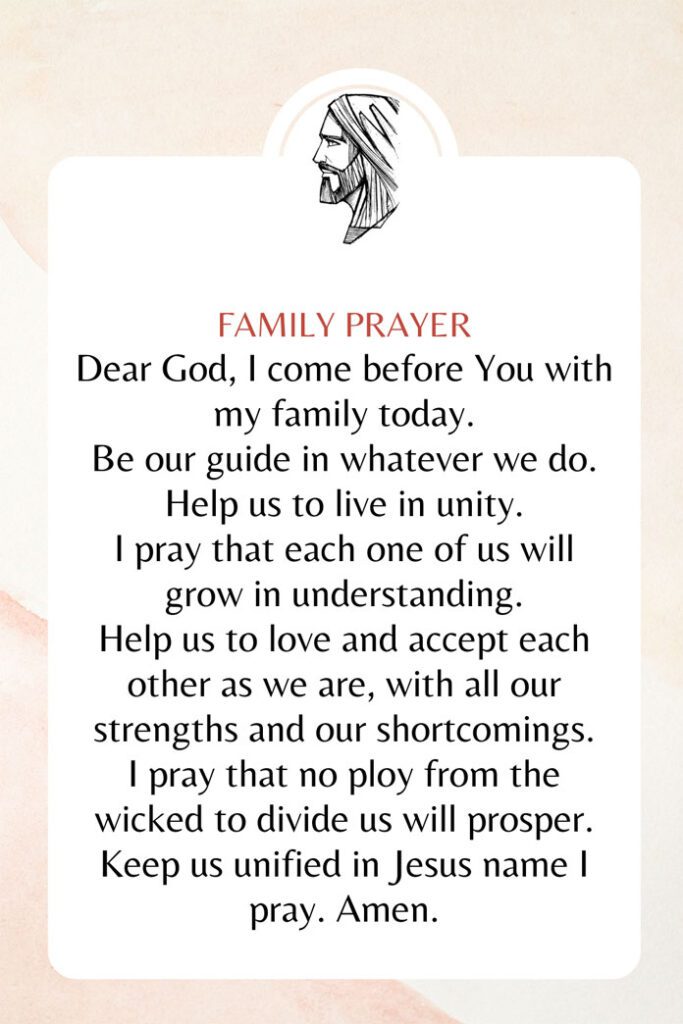 Inspirational family prayer