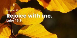 God’s Love brings Joy. Devotional for Today, October 16 God's Love brings Joy Devotional for Today October 16