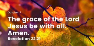 The Time of Grace. Devotional for Today, October 7 The Time of Grace Devotional for Today October 7
