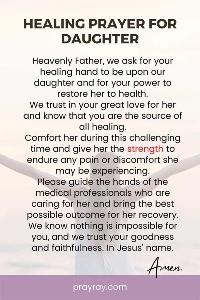 Healing prayer for my daughter
