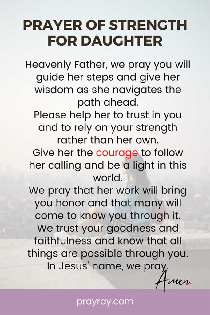 A prayer for my daughter to give her strength