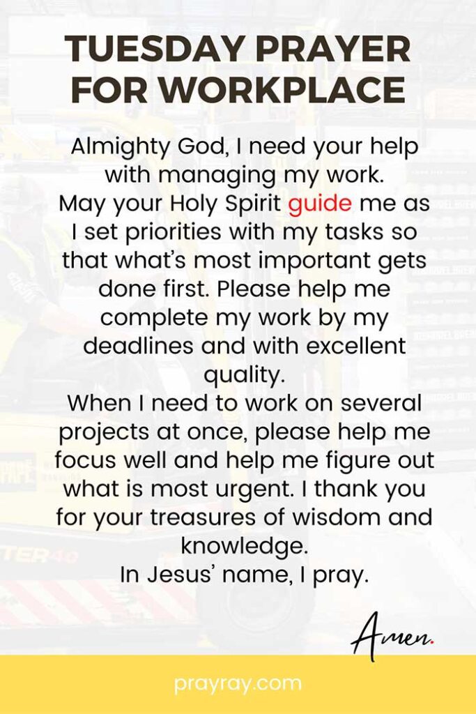 Prayer for workplace