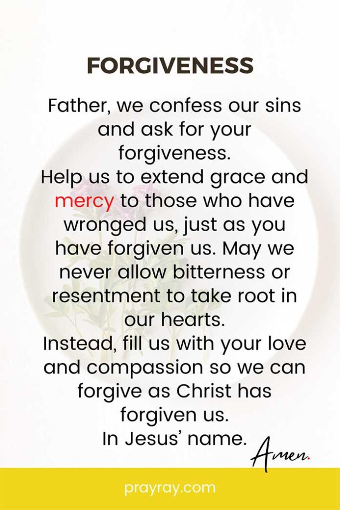 Easter prayer of Forgiveness