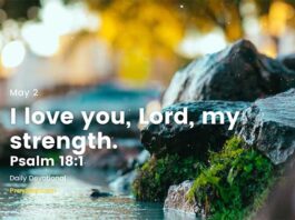 Daily Devotional for 2 May Pray for strength and perseverance