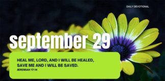 Healing Touch of God – Daily Devotional for September 29 Healing Touch of God daily Devotional for September 29