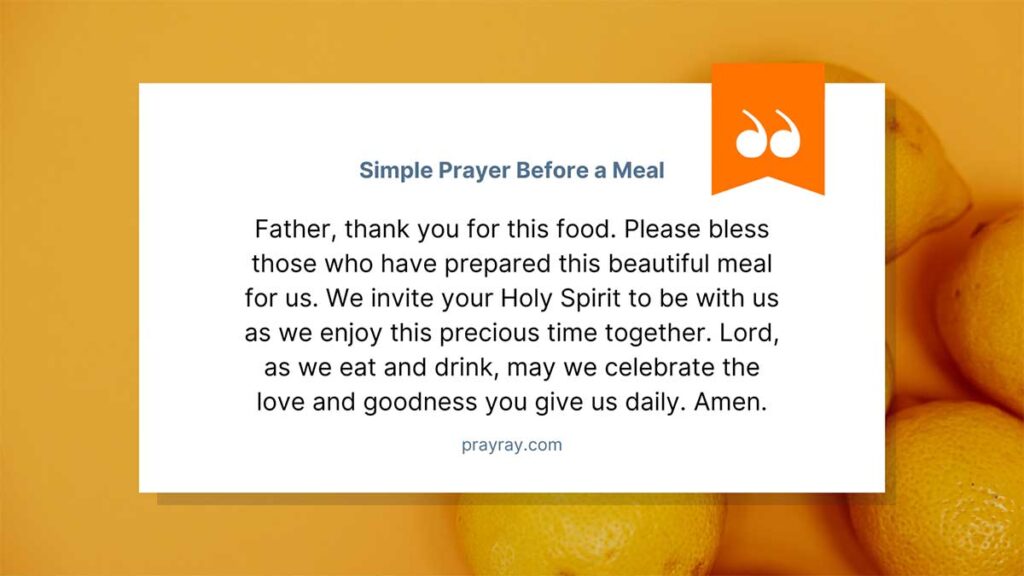 Short Thanksgiving prayer before meal
