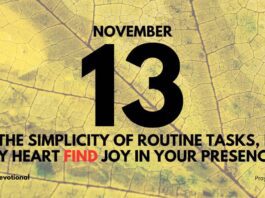 Daily Walk to Holiness devotional for November 13