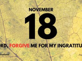 Gratitude and Salvation daily Devotional for November 18
