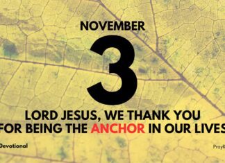 Anchored in Christ – Daily Devotional for November 3 Anchored in Christ daily Devotional for November 3