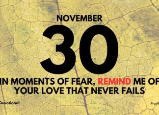 Trusting God’s Love – Devotional for November 30 Trusting God’s Love devotional for November 30