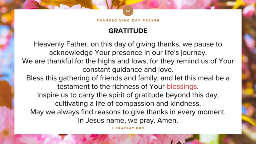 Thanksgiving prayer for family