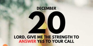 Answer Yes to God’s call – Daily Devotional for December 20 Answer Yes to God's call daily Devotional for December 20