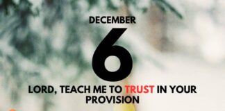 Trust God’s Provision – Daily Devotional for December 6 Trust God's Provision devotional for December 6