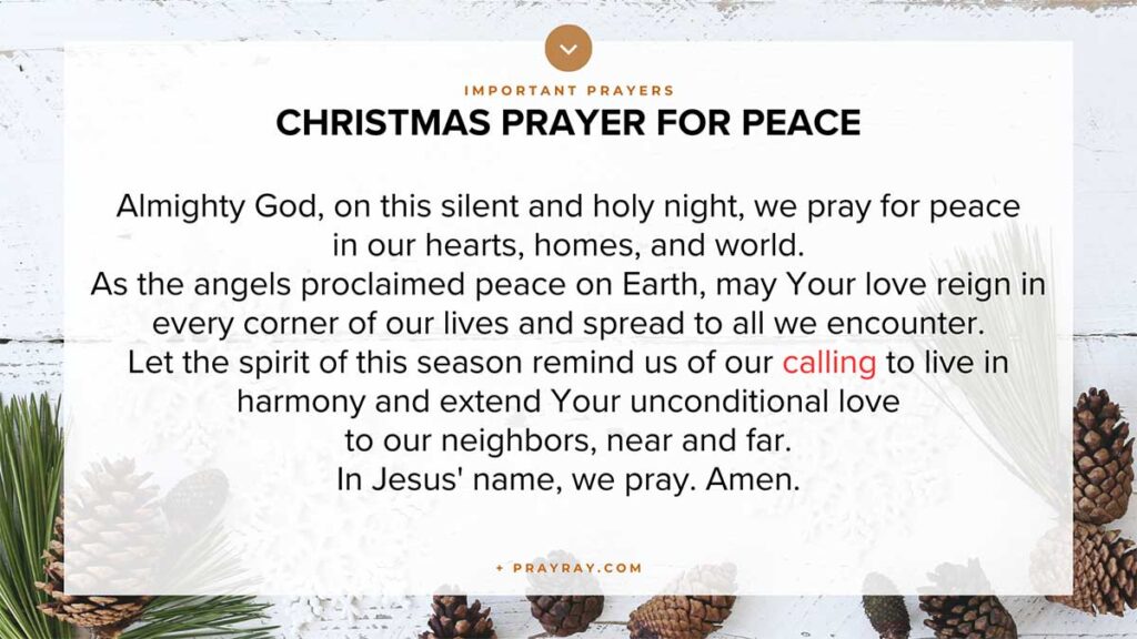 Christmas pray for peace and love