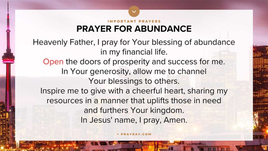Prayer for abundance