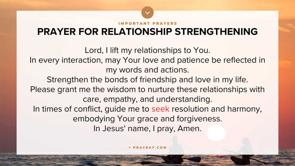 Prayer for relationship strengthening