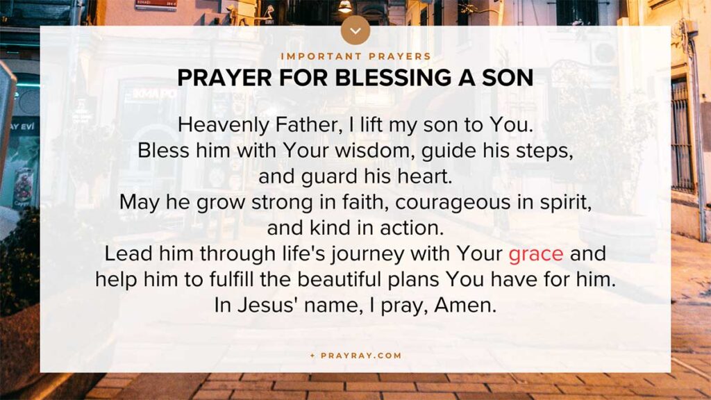 Prayer for blessing a son