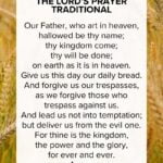 The Lord’s prayer traditional