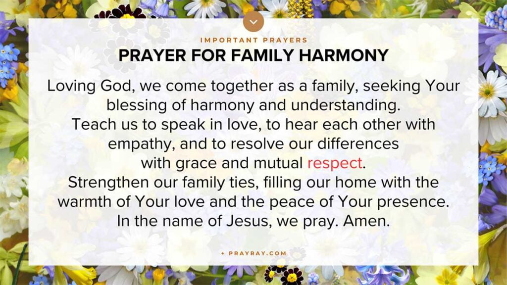 Prayer for family harmony and understanding