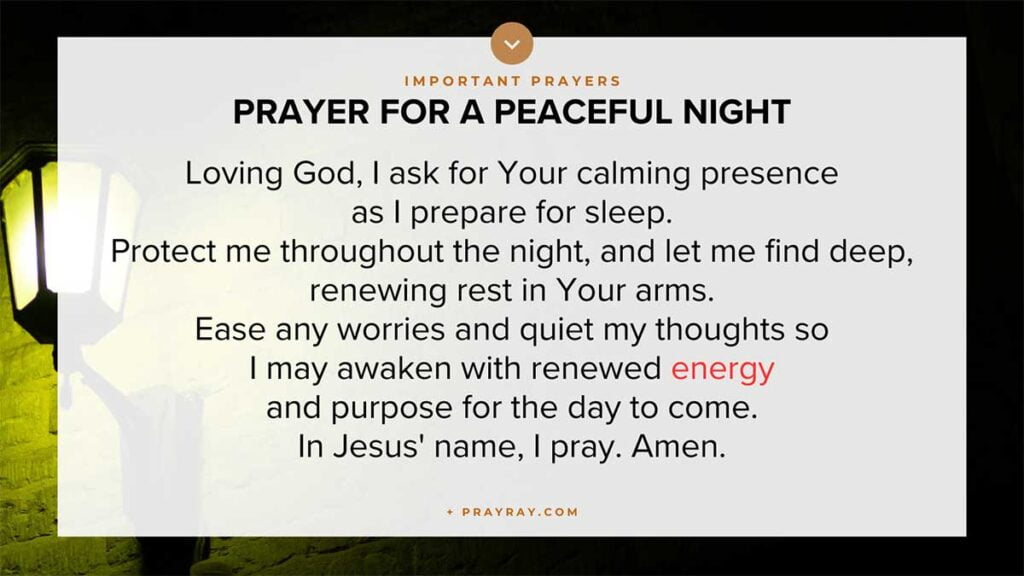 Prayer for a peaceful night