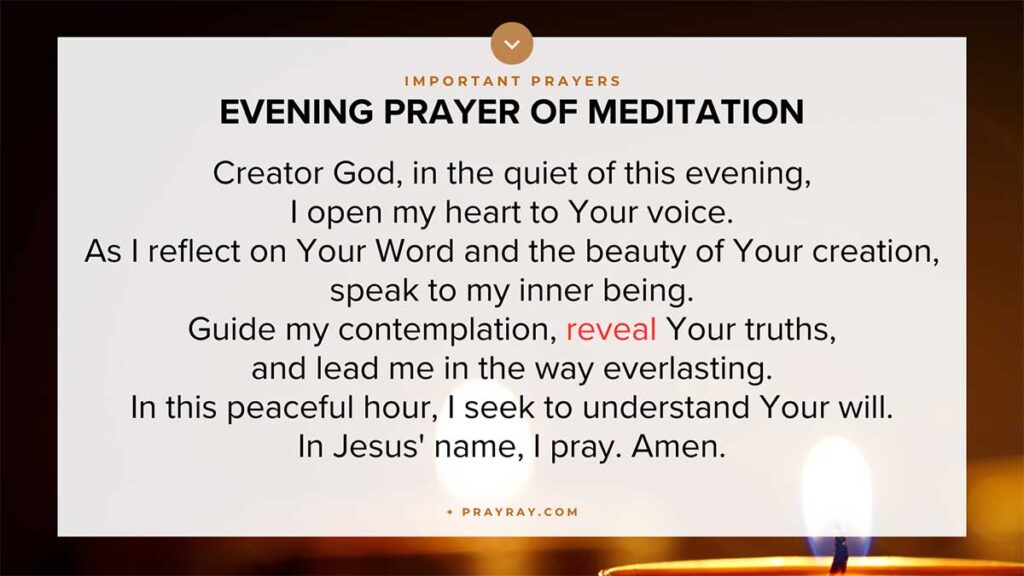 Evening prayer of meditation