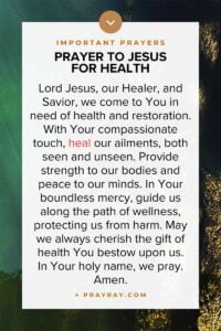 Prayer to Jesus for healing
