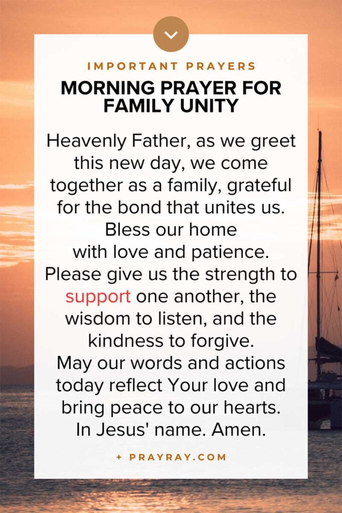Morning prayer for family unity