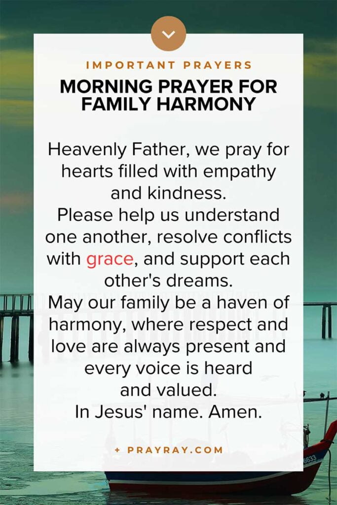 Morning prayer for family harmony