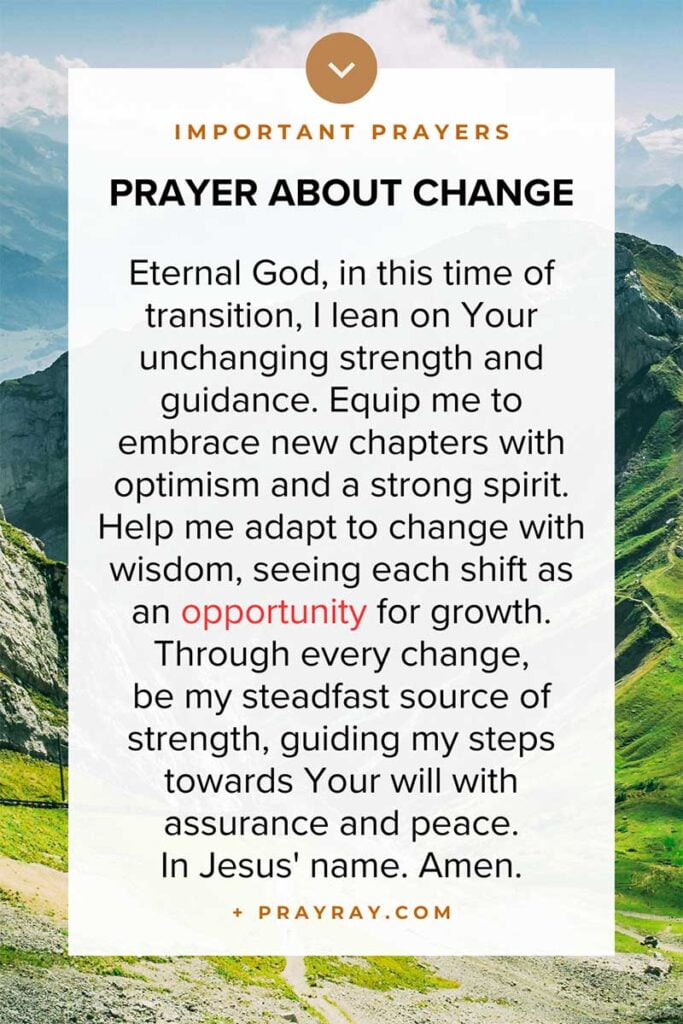 Prayer about change