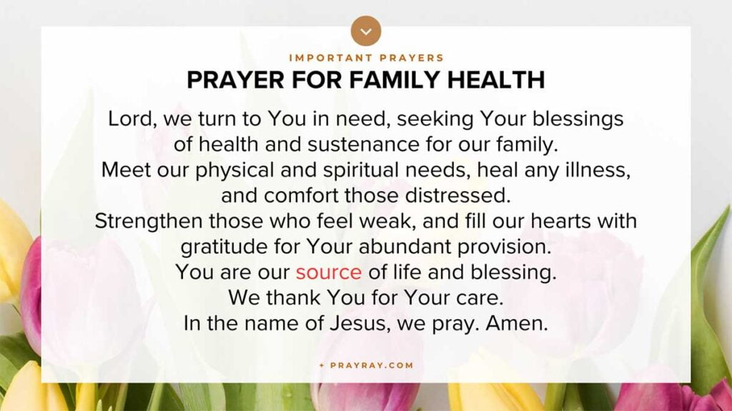 Powerful prayer for family health and provision