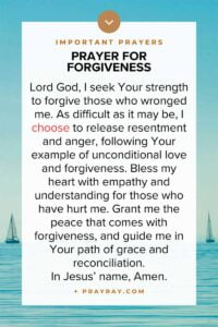 Prayer for forgiveness